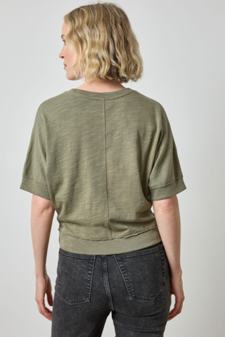 Rib Trim Short Sleeve Tee, Matcha