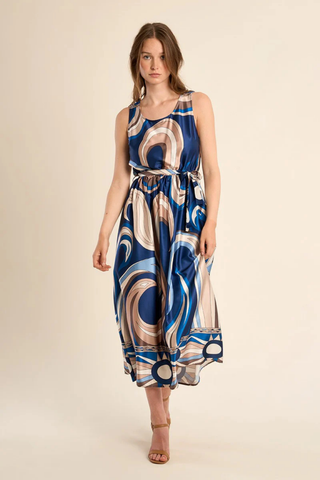 Silk Maxi Dress, Navy Athena