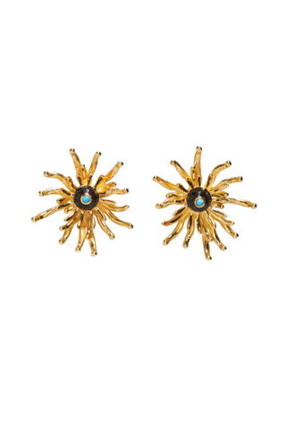 Cactus Flower Studs, Gold