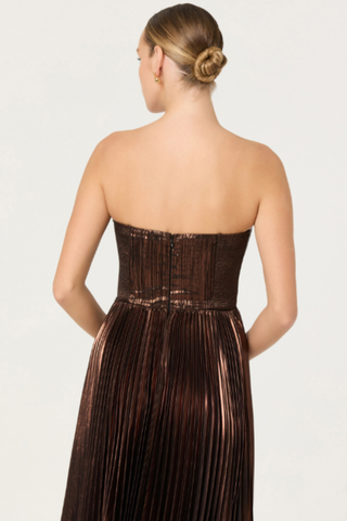 Ascella Dress, Metallic Brown