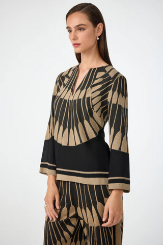 Amy Top, Black/Camel