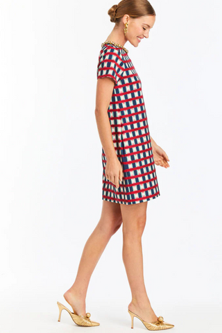 Ainslee Mini Dress, Midnight Gingham
