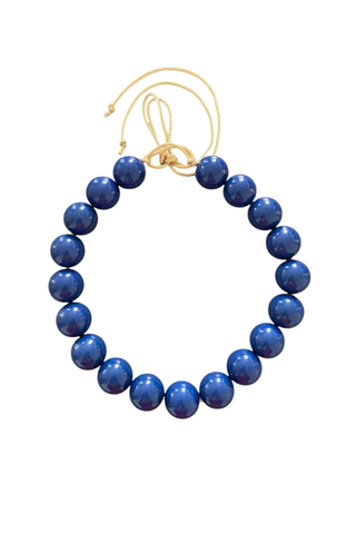 KMS Gems Chunky Beaded Necklace featuring oversized 20mm beads on an adjustable silk cord.