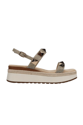 Elby Sandal, Camel Raffia