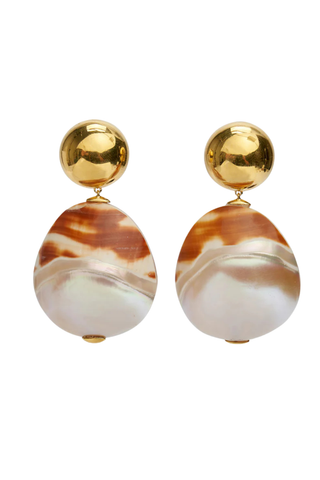 Rodan Clip-On Pearl Earrings, Tigre