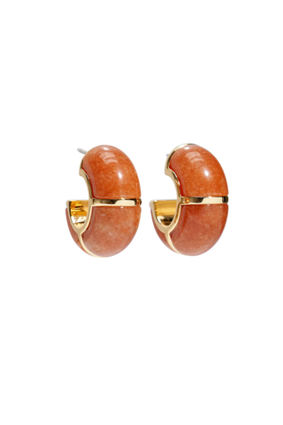 Zellige Hoops, Peach Aventurine