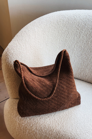 Sera Tote, Brown Suede