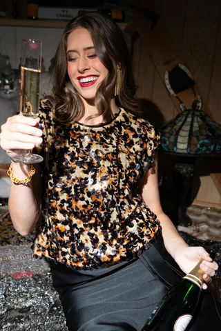 Hatti Tank, Tortoise Shell Sequin