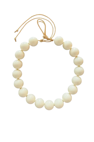 KMS Gems Chunky Beaded Necklace featuring oversized 20mm beads on an adjustable silk cord.