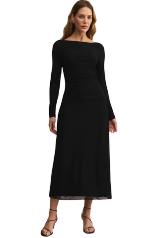 Spellbound Mesh Midi Dress, Black