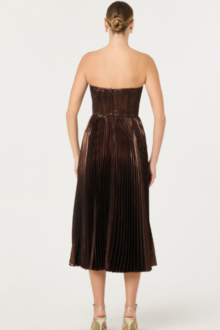 Ascella Dress, Metallic Brown