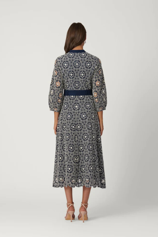 Ralston Dress, Navy/Ivory