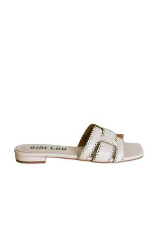 Eyelet Sandal, White