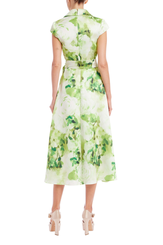 Floral Shirt Dress, Lime Multi