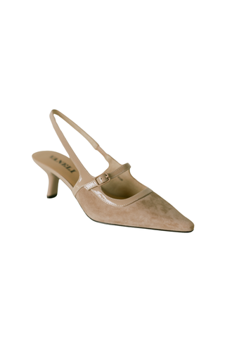 Vaneli Payge Heel in Military suede featuring a pointed toe and elegant slingback silhouette.