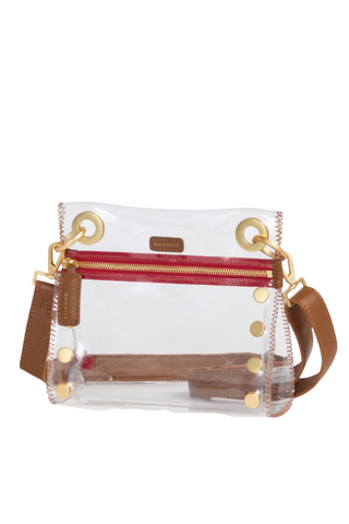 Tony Sml Clear Handbag, Mahogany Pebble