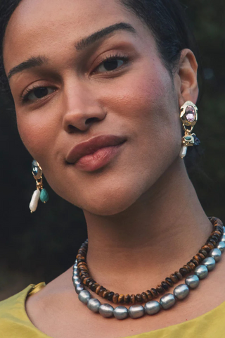 Leia Charm Drop Earrings, Multi