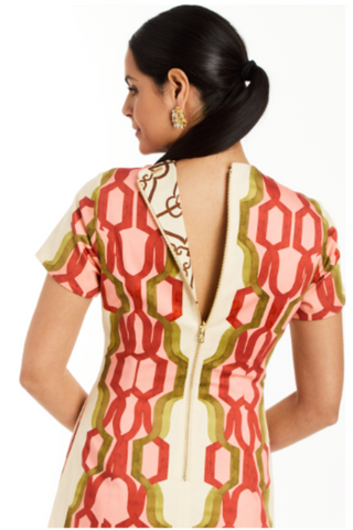 Hampton Midi Dress, Deco Quatrefoil