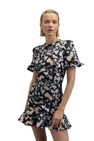 Amenah Dress, Black Pansy