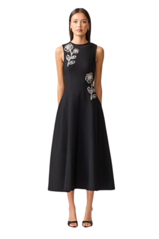 Soleil Midi Dress, Black