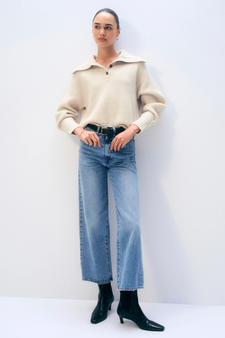 Cashmere Blend Henley, Ivory