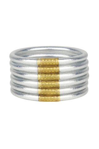 Silver All Weather Bangles, Set of 6