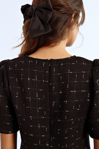 Woven Mini Dress, Black
