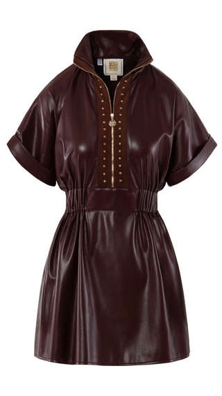 Pullover Dress, Bitter Chocolate Faux Leather
