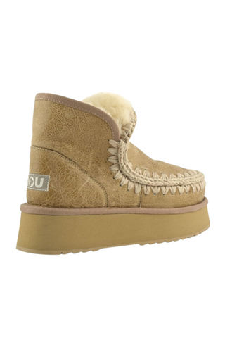 Mini Eskimo Platform Boot, Crackled Old Beige