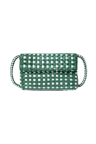 Vinnie Crossbody, Bright Emerald/White