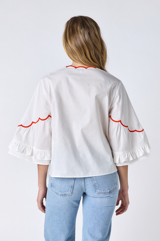 Ity Blouse, Ivory Embroidered