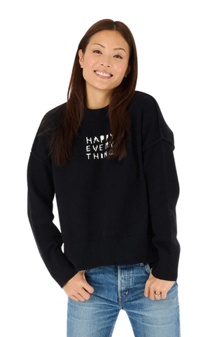 Boyfriend Happy Everything Sweater, Black