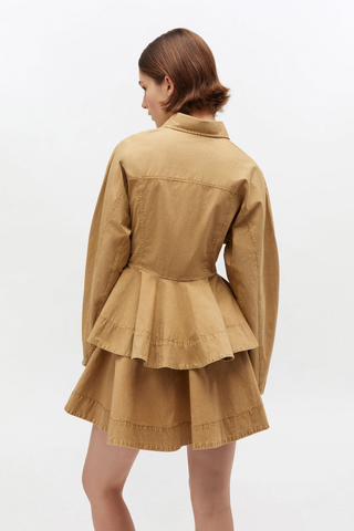 Washed Cotton Peplum Shirt, Lark