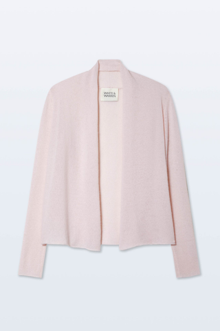 Cashmere Mini Trapeze Cardigan, Pink Sand