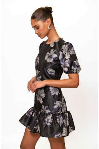 Rayan Dress, Navy Vining Buds