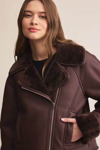 Locklin Sherpa Jacket, Chocolate Cherry