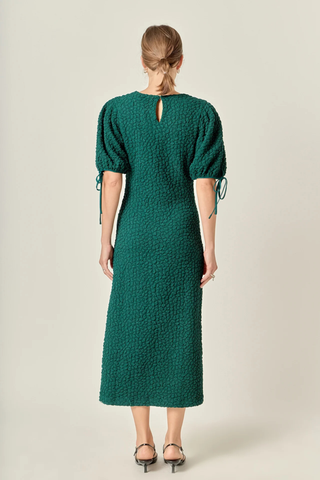 Smocked Midi Dress, Green