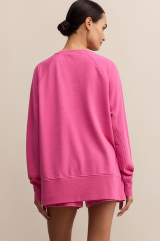 V-Neck Weekender Sweatshirt, Island Pink