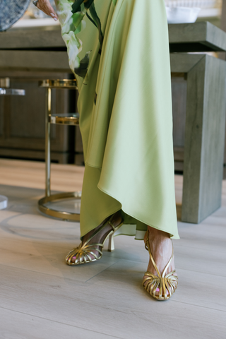 Strapless Gown, Lime Multi