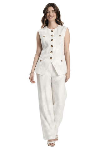 Tyler Boe Monroe Pant Multi neutral pinstripe wide leg high rise trousers matching set Monkee's of the West End