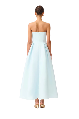 Harper Strapless Gown, Baby Blue Floral