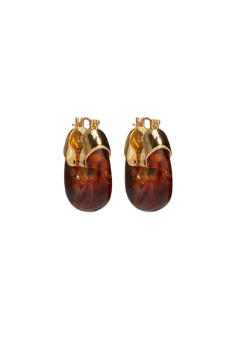 Lizzie Fortunato Mini Organic Hoop earrings featuring gold-plated brass hoops with translucent resin accents