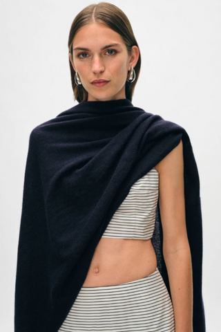Cashmere Travel Wrap, Deep Navy