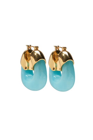 Lizzie Fortunato Organic Hoop earrings featuring gold-plated brass hoops with translucent resin accents