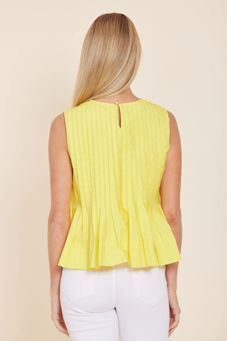 Poplin Peplum Top, Yellow