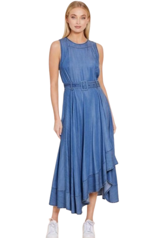 maxi dress jean Belted Maxi Dress, Denim XS