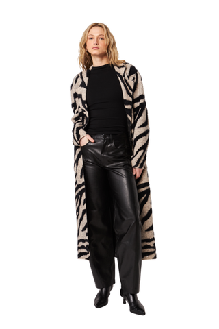 Rashad Sweater-Coat, Shadow Zebra