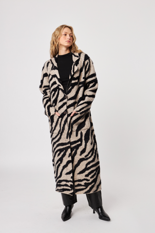 Rashad Sweater-Coat, Shadow Zebra