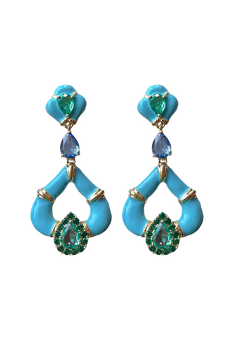 Aegean Dream Statement Earrings, Turquoise