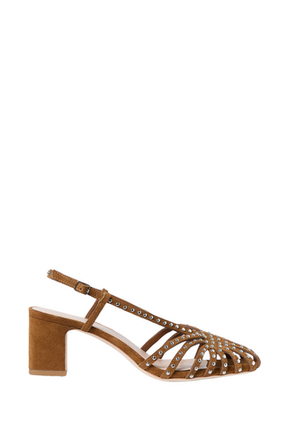 Priscilla Slingback Heel, Cacao/Silver